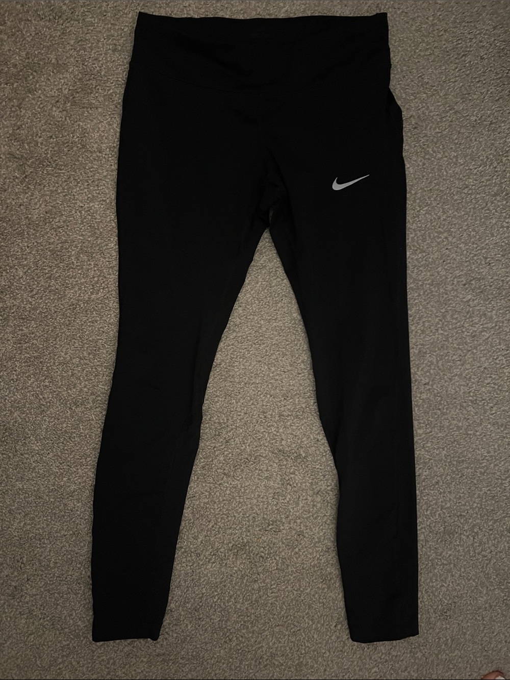 Nike Black Women’s Dri-FIT Leggings with Silver Swoosh